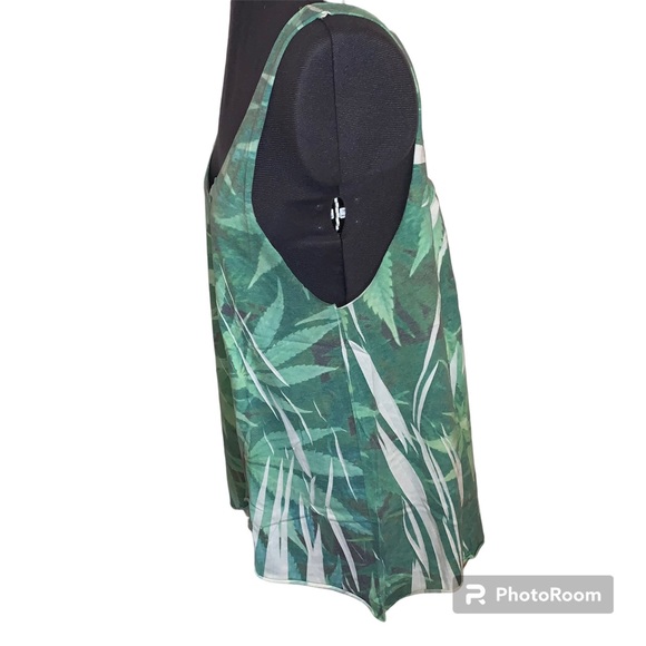 Local Celebrity Leaf Tank Top Asymmetrical Rasta - Picture 2 of 13